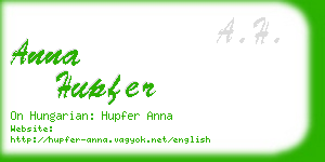 anna hupfer business card